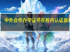 中外合作办学证书在校内认证就行吗