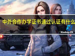 中外合作办学证书通过认证有什么作用