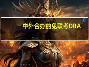 中外合办的免联考DBA