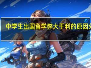 中学生出国留学弊大于利的原因分析