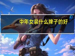 中年女装什么牌子的好