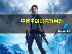 中建中级职称有用吗