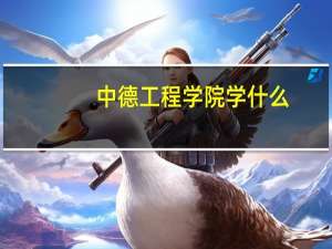 中德工程学院学什么