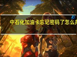 中石化加油卡忘记密码了怎么办