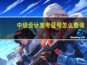 中级会计准考证号怎么查询