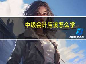 中级会计应该怎么学