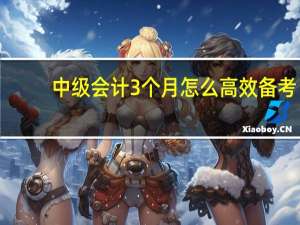 中级会计3个月怎么高效备考
