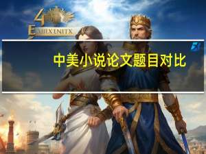 中美小说论文题目对比