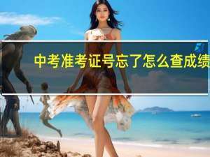 中考准考证号忘了怎么查成绩