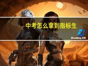 中考怎么拿到指标生