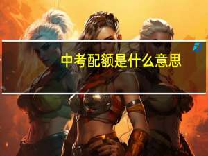 中考配额是什么意思