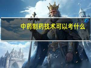 中药制药技术可以考什么