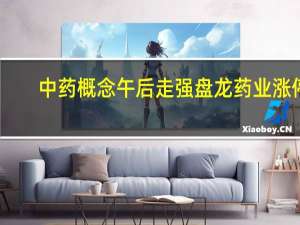 中药概念午后走强 盘龙药业涨停