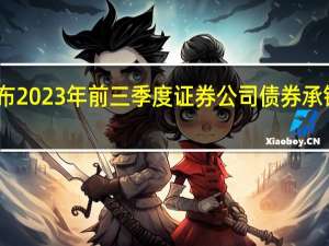中证协发布2023年前三季度证券公司债券承销业务专项统计