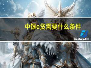 中银e贷需要什么条件