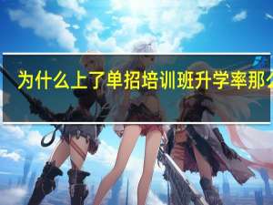 为什么上了单招培训班升学率那么高