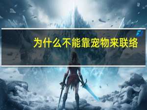为什么不能靠宠物来联络