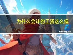 为什么会计的工资这么低