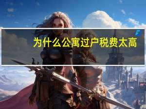 为什么公寓过户税费太高