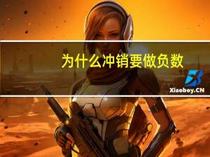 为什么冲销要做负数