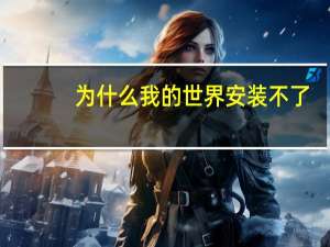 为什么我的世界安装不了