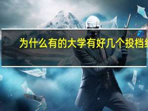 为什么有的大学有好几个投档线