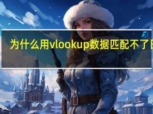 为什么用vlookup数据匹配不了日期（为什么用vlookup数据匹配不出来）