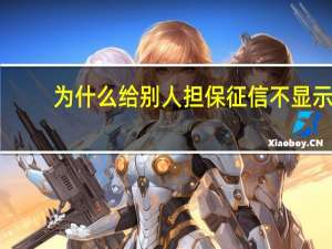 为什么给别人担保征信不显示