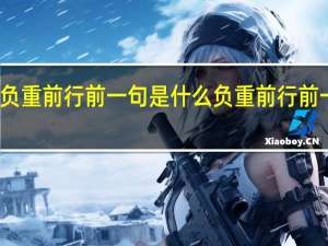 为你负重前行前一句是什么 负重前行前一句是什么