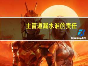 主管道漏水谁的责任