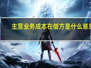 主营业务成本在借方是什么意思（主营业务）
