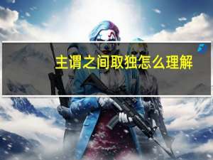 主谓之间取独怎么理解