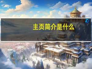 主页简介是什么