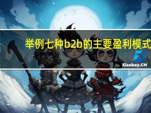 举例七种b2b的主要盈利模式