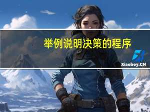 举例说明决策的程序