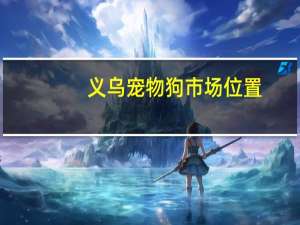 义乌宠物狗市场位置