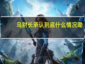 乌财长承认 到底什么情况嘞