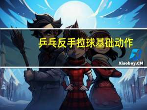 乒乓反手拉球基础动作