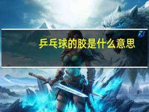 乒乓球的胶是什么意思