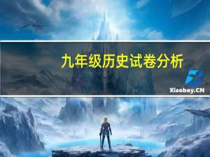 九年级历史试卷分析（九年级 历史）