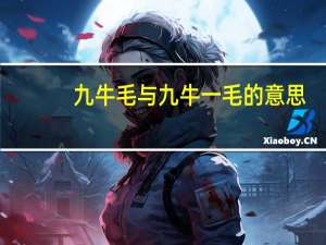 九牛毛与九牛一毛的意思
