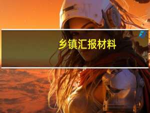 乡镇汇报材料