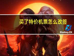 买了特价机票怎么改签