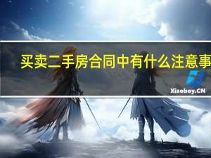 买卖二手房合同中有什么注意事项