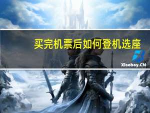 买完机票后如何登机选座