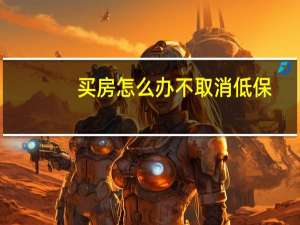 买房怎么办不取消低保