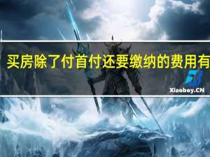 买房除了付首付还要缴纳的费用有哪些
