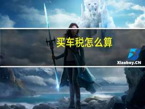 买车税怎么算