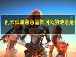 乱云低薄暮急雪舞回风的诗意是什么