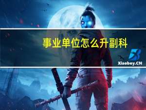 事业单位怎么升副科